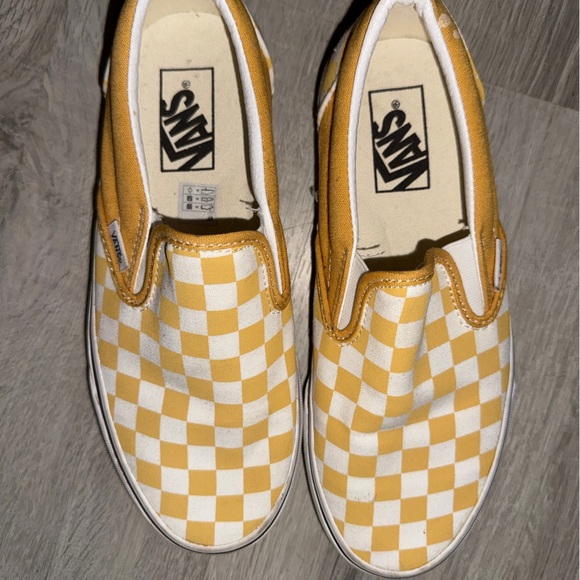 Vans Women’s Shoes - Yellow and White Checkered - Picture 1 of 4